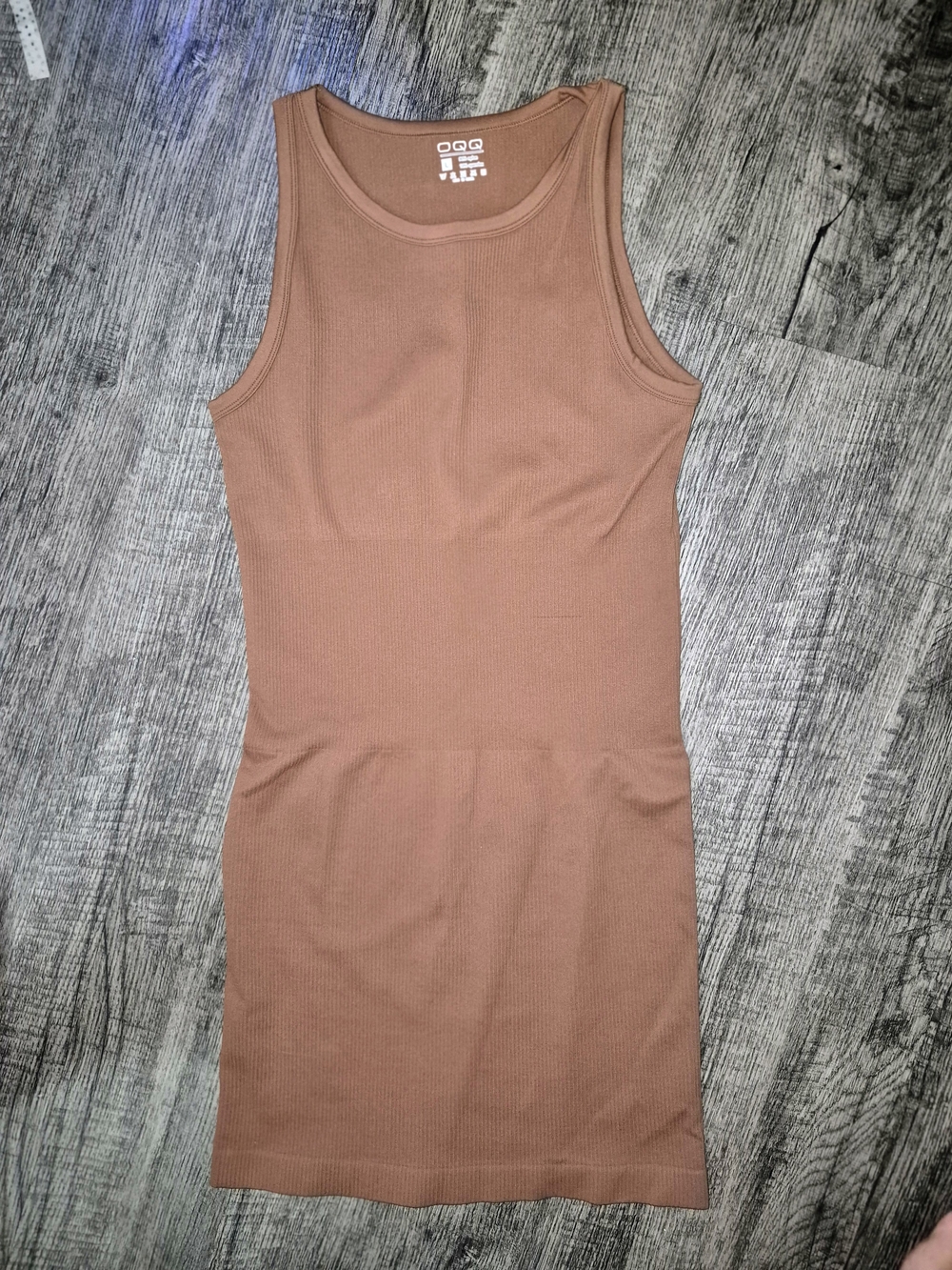 Ribbed Tank Midi Dress in Dusty Brown